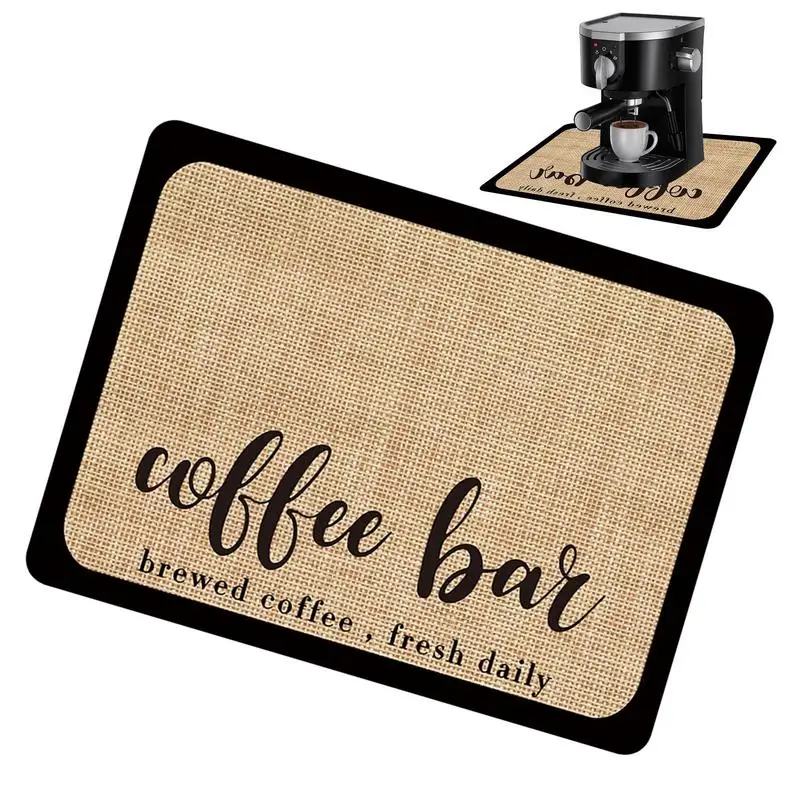 Non-slip Drying Mat For Kitchen Counter Coffee Bar Accessories Bottom Rubber Pattern Design For Kitchen Counter Bar