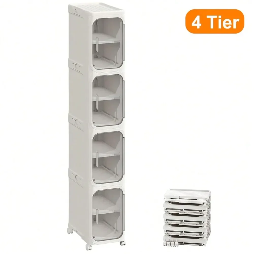 

Узкий шкаф для хранения, мобильный органайзер на колесиках, регулируемые полки, магнитные дверцы, водонепроницаемый и устойчивый, для ванной комнаты