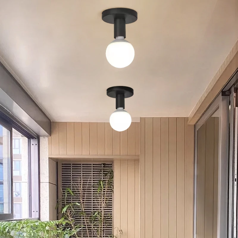 Minimalist Black E27 Ceiling Light Modern Nordic Retro Iron lamp Decor For Living Room Bedroom Bathroom kitchen Hall And Balcony