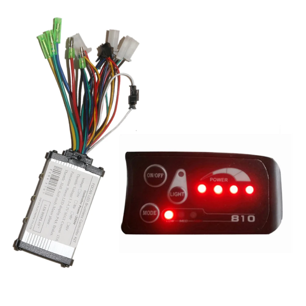 Ebike Fiets 250W 13a Dc Borstelloze Motor Controller Met 48V 810 Led Paneel Voor E-Scooter Elektrische Fiets