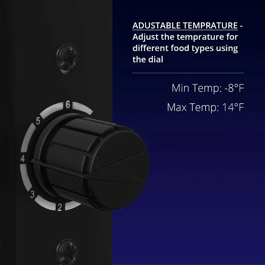 فريزر صغير مدمج مع باب عرض زجاجي للاستخدام المنزلي أو المكتب بسعة 1.1 قدم مكعب مع رفين قابلتين للإزالة وهادئ تستقيم F