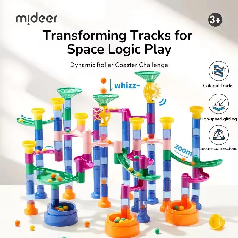 Mideer Track Marble Building Blocks Crossing The Maze Children Ball Track Space Logic Transforming Pipeline Assembly Kids 3Y+