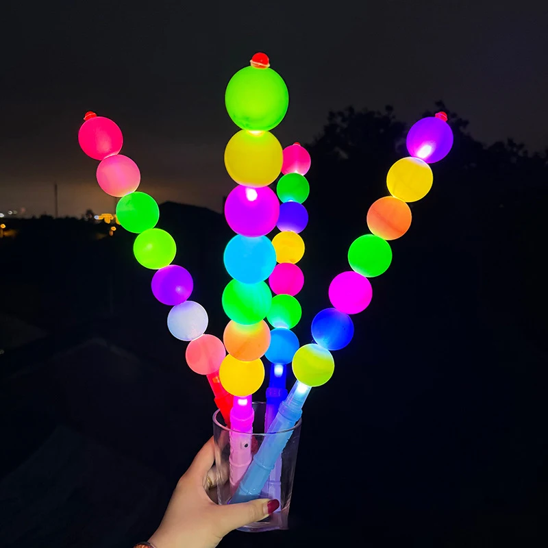 عصا فلورسنت قرع LED واحدة، عصا إضاءة متوهجة ملونة، لعبة هتاف للحفلات الموسيقية الوامضة