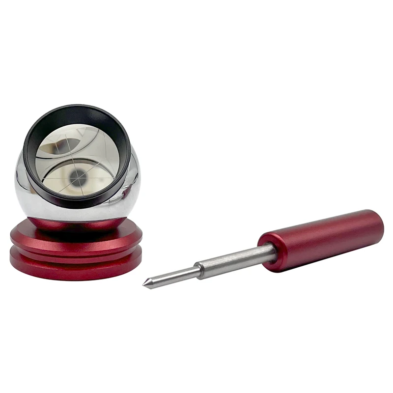 Silver Coated Glass 38.1mm Ball Prism with Magnetic Base for Total Station 1.5 Inch Reflective Sphere