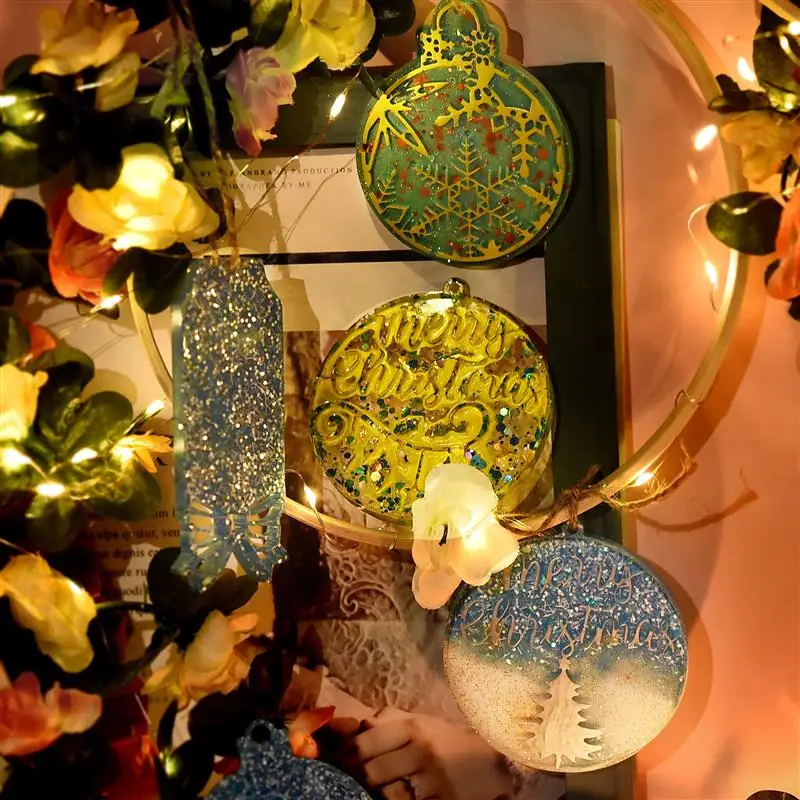 المعلقات عيد الميلاد قوالب السيليكون الكرة قطرة الماء شكل المفاتيح DIY بها بنفسك راتينج السليكون الايبوكسي قالب صنع المجوهرات قوالب قلادة