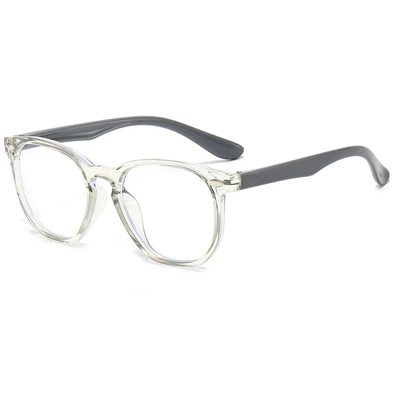 투명 라운드 컴퓨터 안경 어린이 안티 블루 라이트 직사각형 안경 차단 광학 스펙터클 안경 어린이를위한