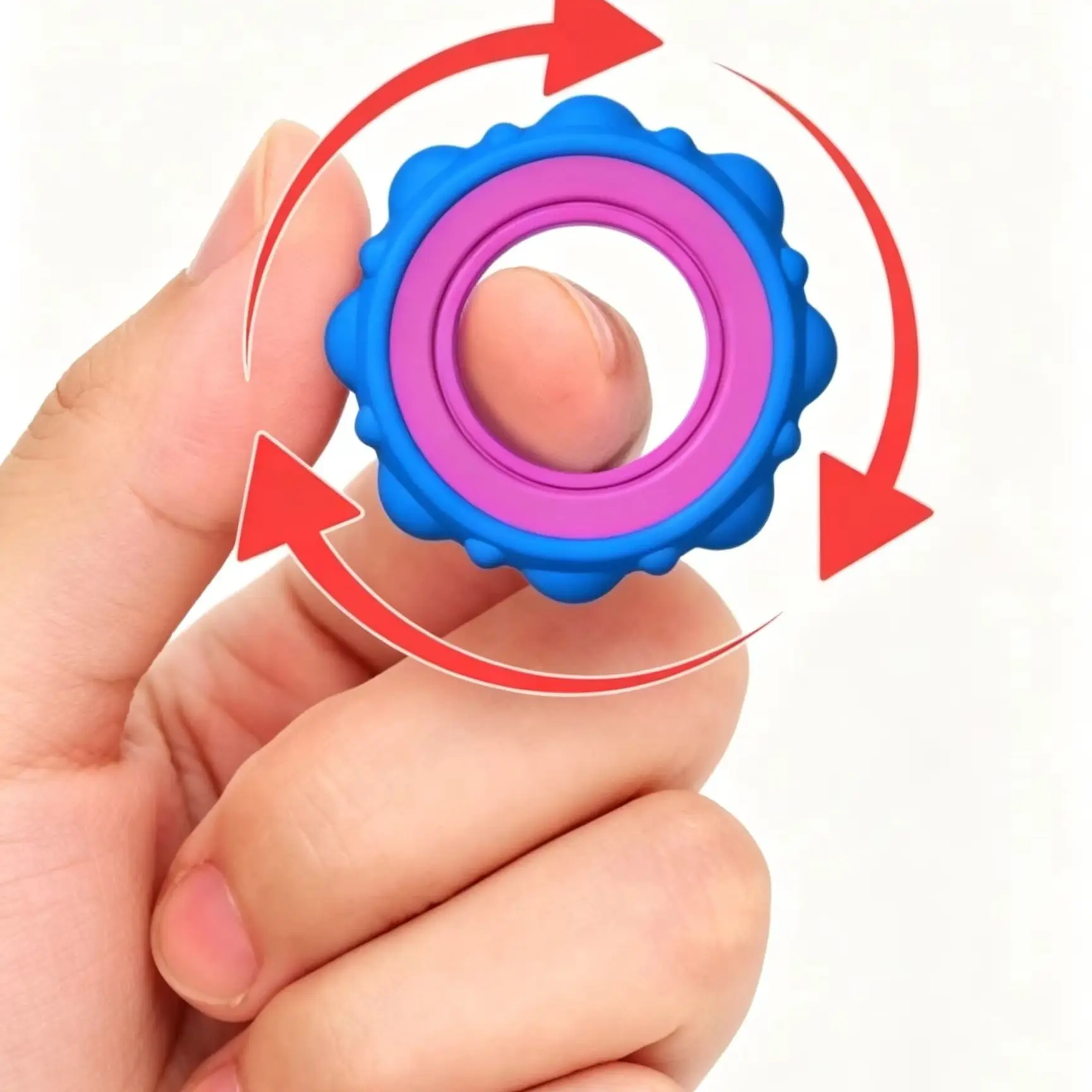 Rotating Sensory Fidget Ring New Fidget Toys Stress Relief Spinner Ring Portable Decompression Leisure Toy