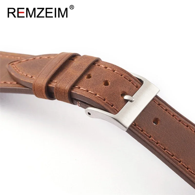 Crazy Horse Leather Watchband 18mm 20mm 22mm Vintage Wrist Straps Top Layer Cowhide Quick Release Replace Watchband