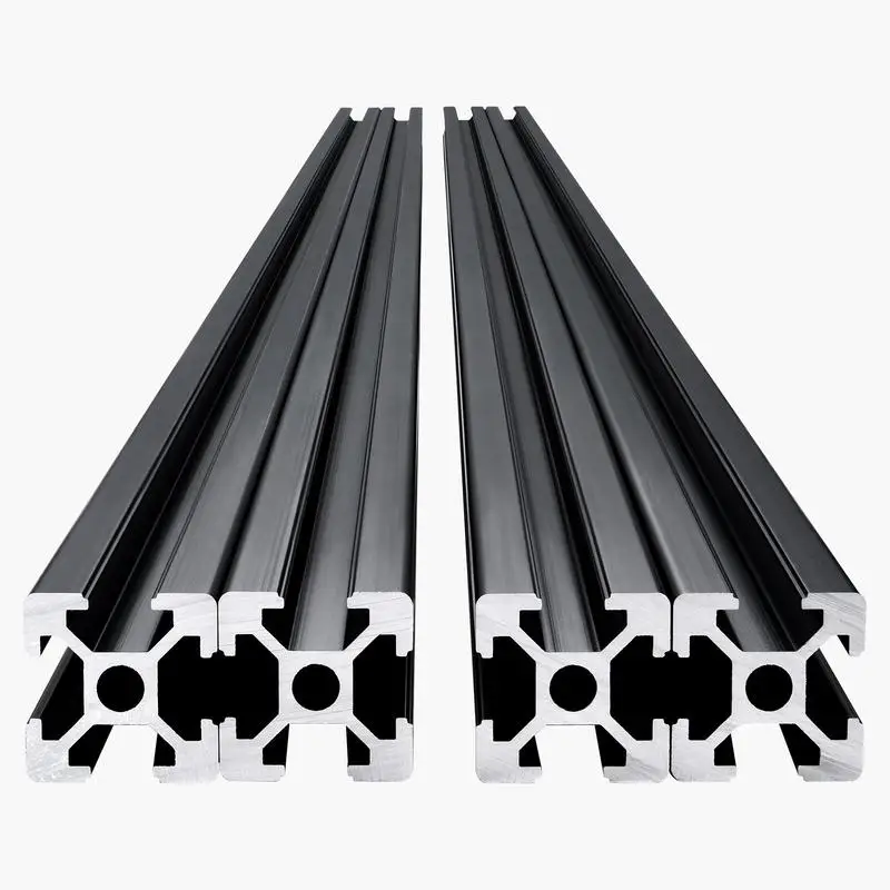 

4PCS 1200mm Aluminum Alloy Channel Support For 3D Printer CNC Machine Laser Engraving Black European Standard Anodized Linear Motion Bar High-Strength Extruded Structural Frame Rail 2020 Series DIY Furniture Hardware Parts 47.2in Length