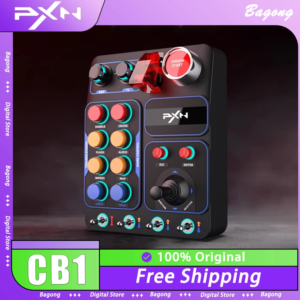 PXN CB1 Racing Simulator Central Control Box Multifunctional Key Control Box RGB For EURO Truck Simulator Racing Game Accessory