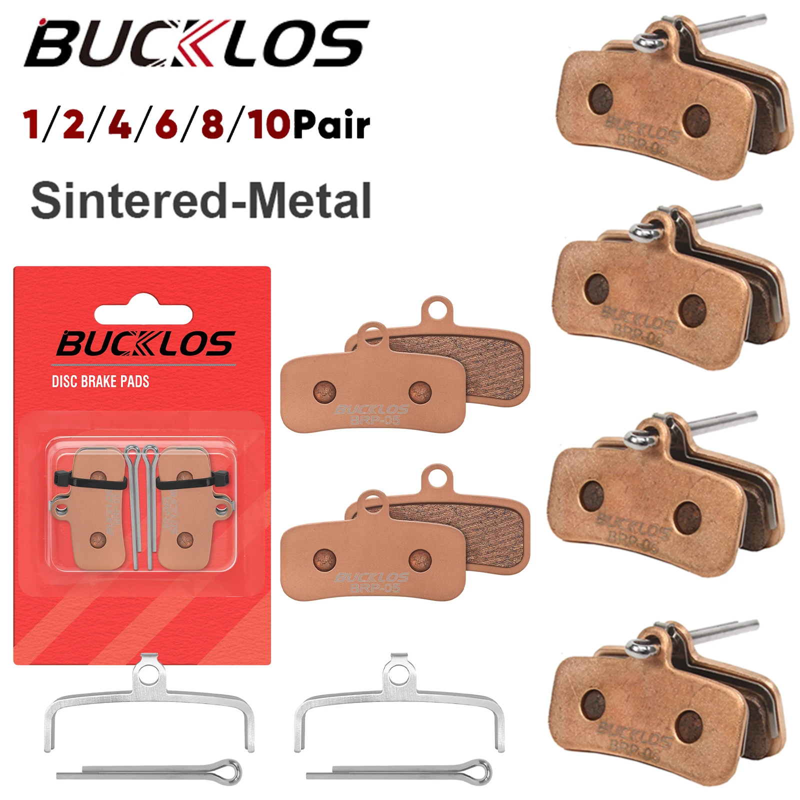 

BUCKLOS Sintered-Metal Disc Brake Pads for SHIMANO D02S N03A MTB Hydarulic Brake Pad Wear-resistant Disk Brake Pads 1/2/10Pair