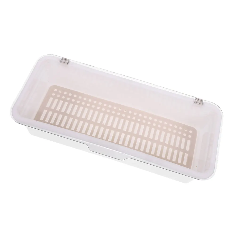 

Chopsticks Box Utensil Storage Chopstick Holder With Cover Organizer Protective Cover White Drainage Silverware Rack Space