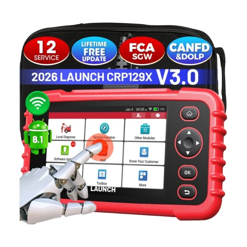 2026 LAUNCH CRP129X V3.0 OBD2 Diagnosegerät, 12 Reset-Funktionen, Diagnose für 4 Systemdiagnosen (ABS, SRS, Getriebe, Motor), Auto-Lesegerät mit voller OBD2-Funktionalität, Fahrzeug-VIN, Kostenlose