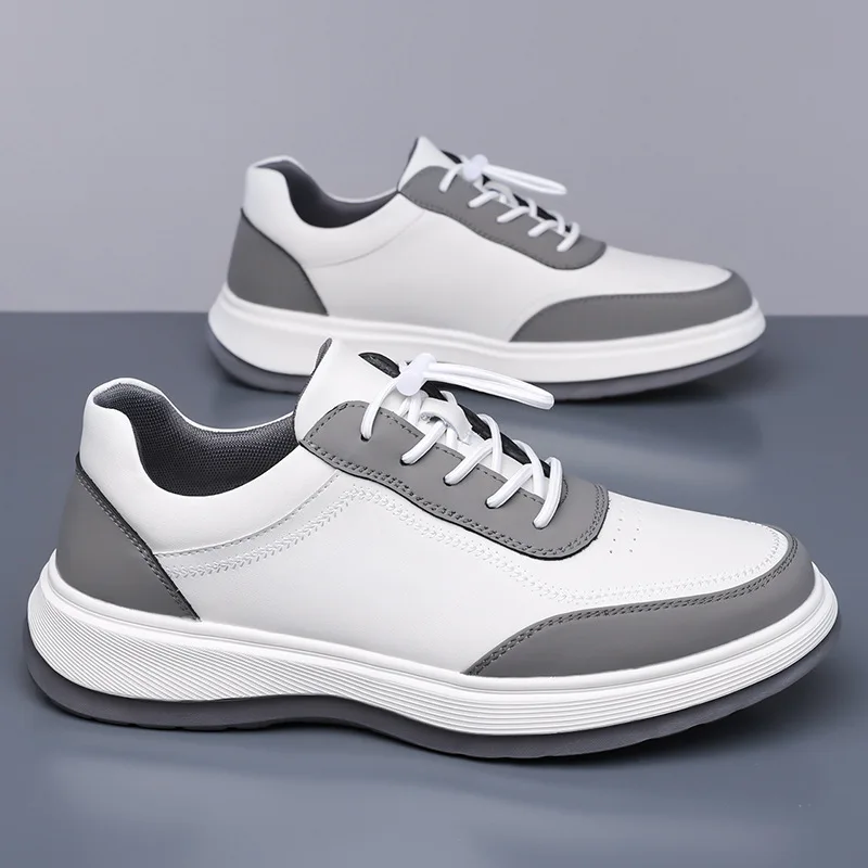

2025 New Trendy Leather Lightweight Soft Surface Casual Shoes for Men's Students Running Outdoor Men's Shoes