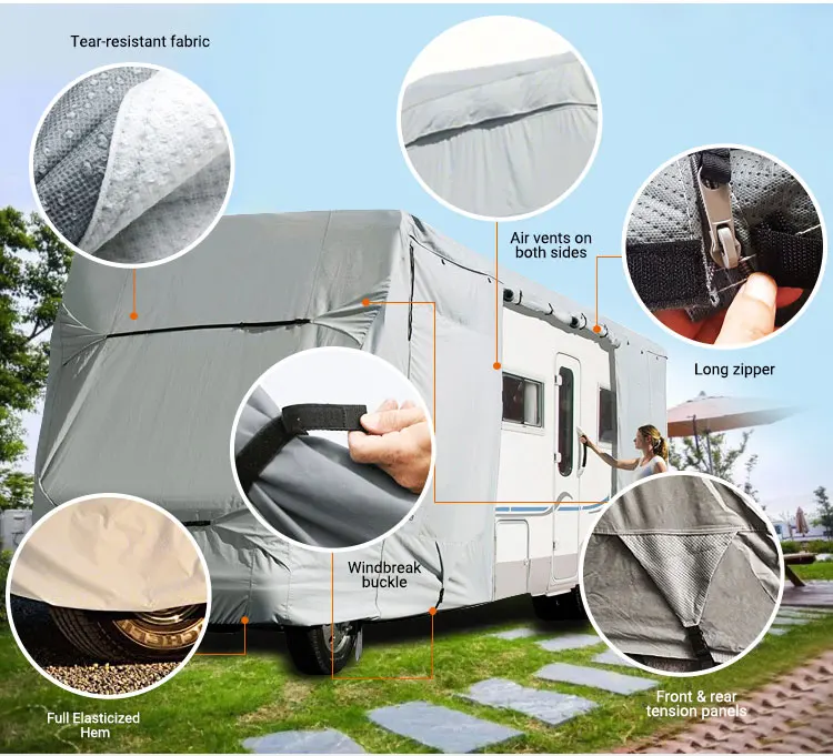 High Quality Tear Proof All Weather Waterproof UV protection Oxford Cloth Motorhome Cover