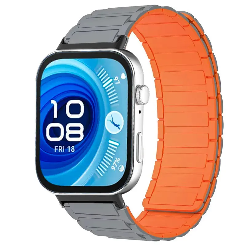Magnetic Wristband For Huawei Watch Fit5 Fit4 Fit3 Silicone Strap For Huawei Fit4pro Fit5pro Smartwatch Band Accessory Bracelet