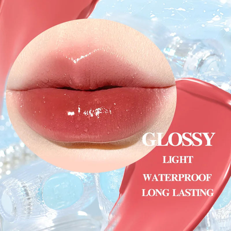 Gogotales ブルー ジェムストーン ウォーターライト ミラー リップスティック 保湿 カップにくっつきにくい ソリッド リップ ビューティー コスメティック