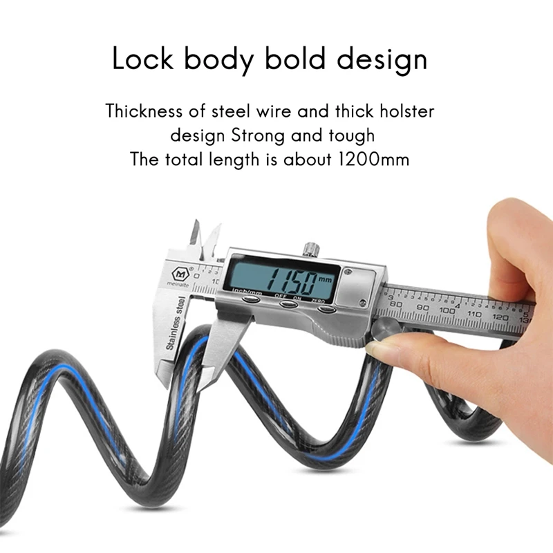 ULAC Bike Lock Bicycle Electronic Alarm Lock Cycling 110Db Loud Cable Bicycle Anti-Theft Locks Road Bike Safe Wire Locks