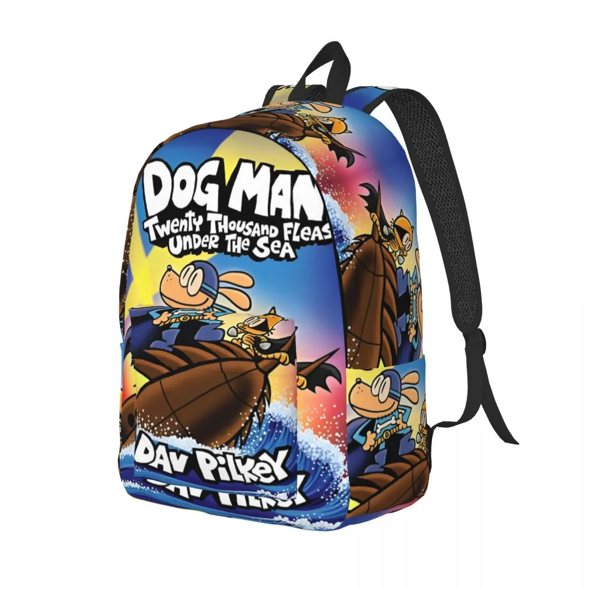 Cão homem e petey gato dos desenhos animados moda mochila presente estudante trabalho daypack para homens mulheres portátil sacos de lona