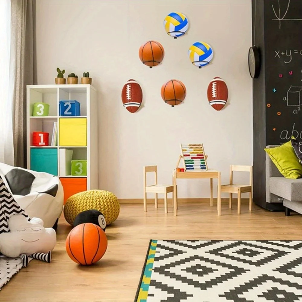 1PC Multi-purpose Football Display Shelf Ball Holder Wall Mounted Basketball Storage Rack Living Room Decor