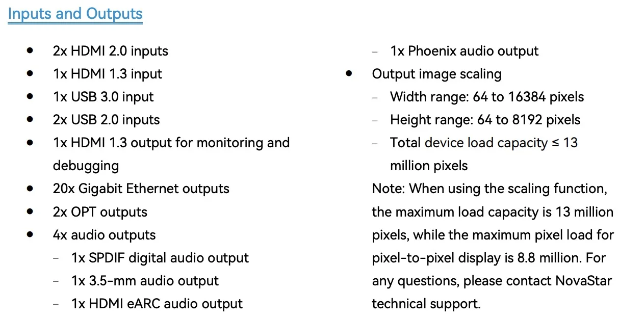 노바스타 TU4KPro 260만 화소 32GB 노바 클라우드 지능형 플레이어 LED 재생 제어 프로세서