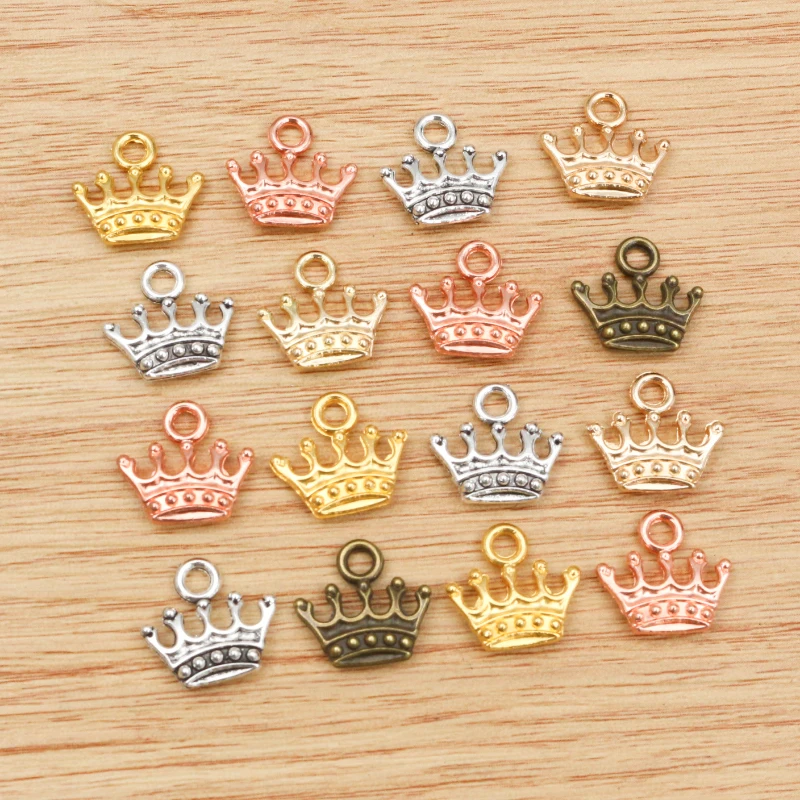 20pcs Charms Crown 13x14mm Tibetan Silver/Bronze Plated Pendants Antique Jewelry Making DIY Handmade Craft