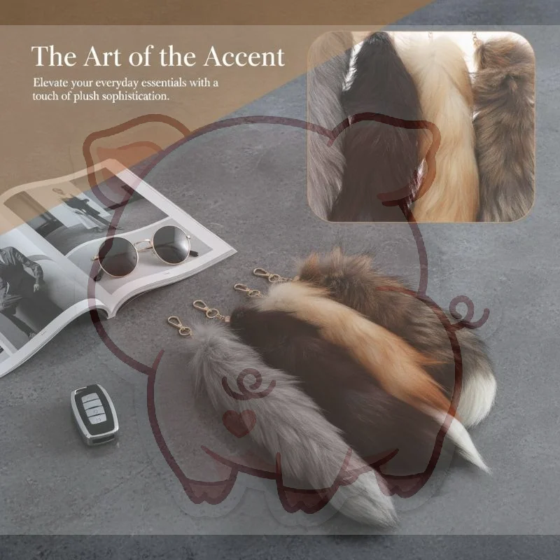 Fox Tail Keychain 38cm Fluffy Soft Faux Fur Pendant Lovely Bag Ornament for Purse Backpack Christmas Gift for Teens