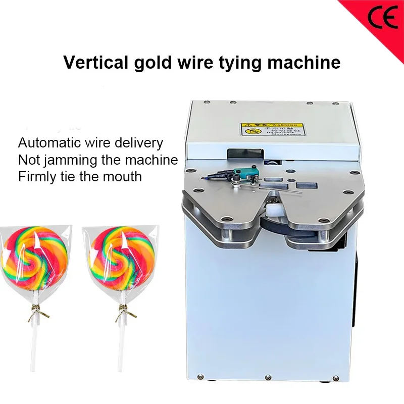 Automatic Vertical Gold Wire Binding Machine Fruit Food Lollipop Bread Bag Packaging Bundling Tying 2-15mm Wire Tying Machine