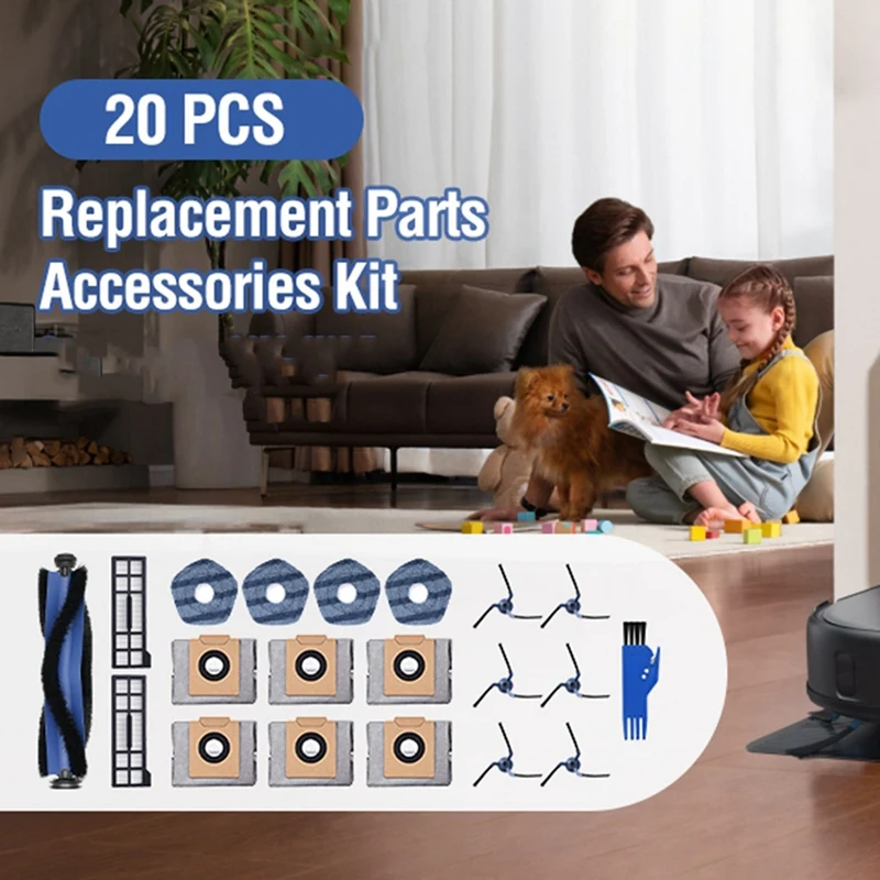 Комплект аксессуаров из 20 предметов для робота-пылесоса Eufy X10 Pro Omni: запасные части для лучшей чистки РАСПРОДАЖИ