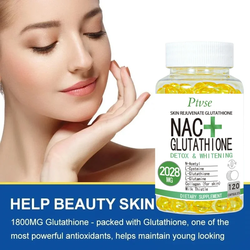 Glutathione Collagen Capsules for Skin Health, Immunity Support, Non-GMO, Dietary Supplement