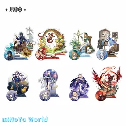 MiHoYo Official Genuine Game Genshin Impact Teyvat Badge And Acrylic Card Diluc Kaeya Klee Fischl Keqing Brand-new Birthday Gift