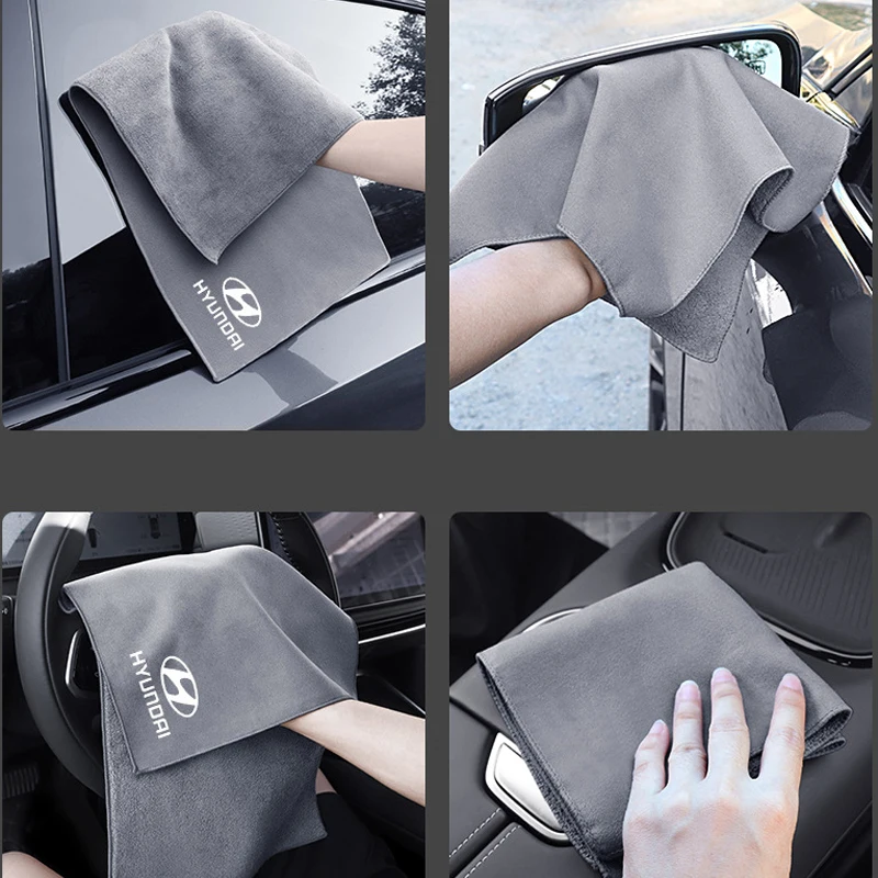 Car wash towel Emblem Accessory For Hyundai Genesis N-LINE I10 I20 I30 I40 IX20 IX35 Kona Getz Veloster Tucson Elantra Azera - view 4