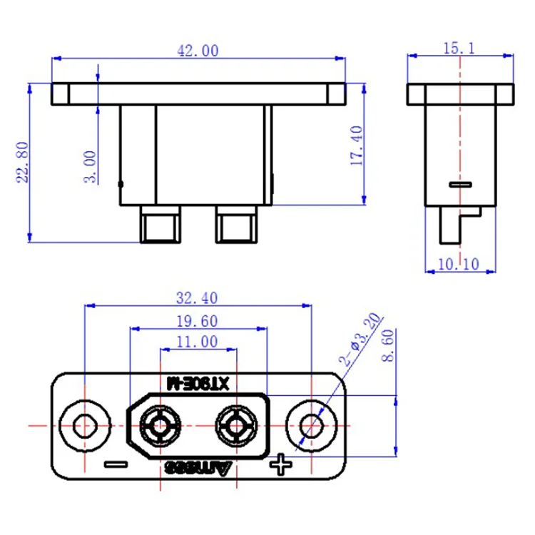 30PCSAmass الأسود XT90E-M لوحة جبل موصلات بطارية التوصيل مطلية بالذهب ذكر XT90E موصل لتقوم بها بنفسك أجزاء ل RC الطائرات بدون طيار