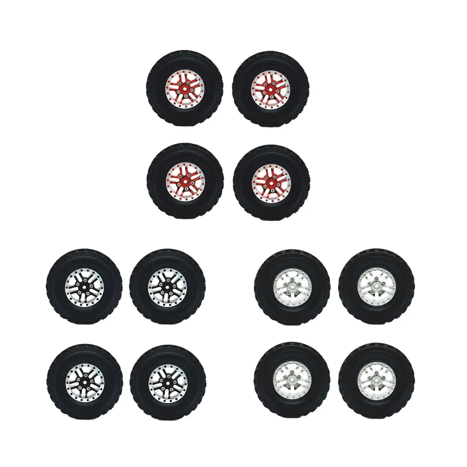 4x Ruote per auto RC Pneumatici Pezzi di ricambio durevoli di ricambio per MN82 MN78 D90 D911/12 RC Car C14 C24 C34 C44 1/16 RC Parti di automobili