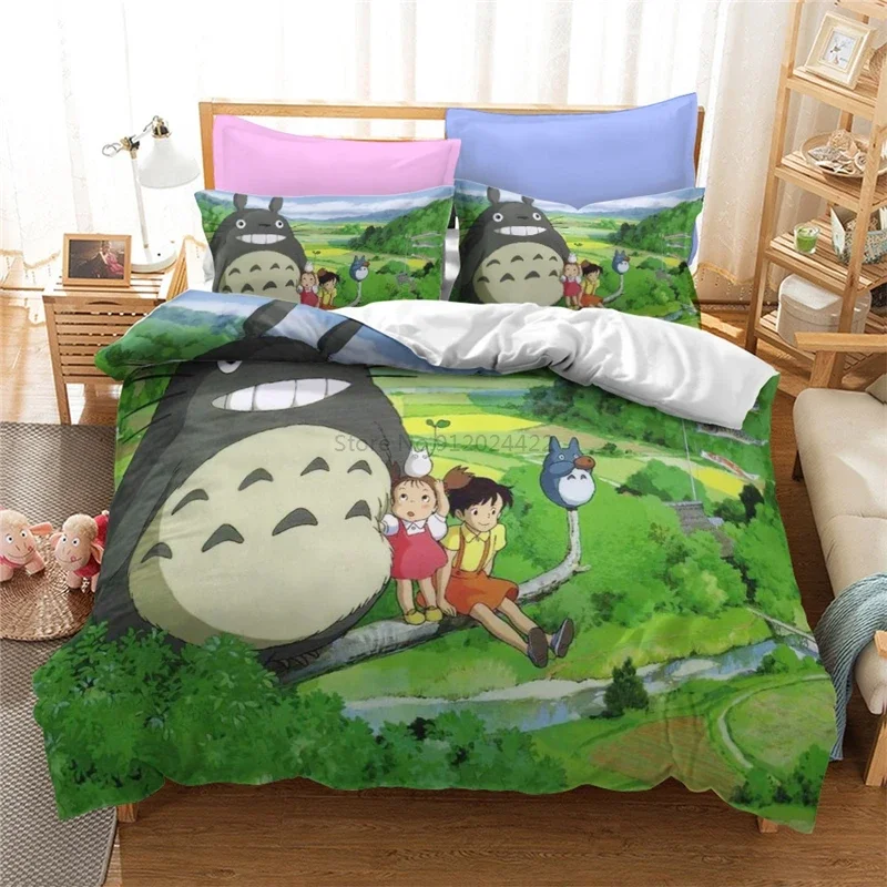 

MY NEIGHBOUR TOTORO 3d Printed Bedding Set Duvet Cover Set with Pillowcase Twin Full Queen King Comforter Cover Sets Bedclothes