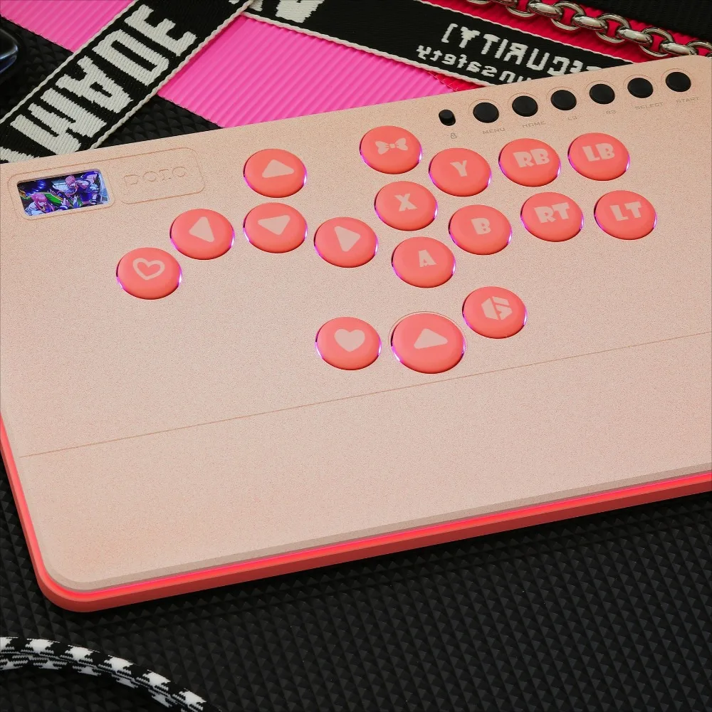 DOIO KBGM-H09W HITBOX Aluminum Alloy Fighting Controller Mechanical Keyboard Hot Swap Ergonomic with Screen Gaming Accessories