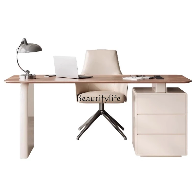 

Retro Cream Wind Corner Desk Light Luxury Modern Computer Desk Information Desk