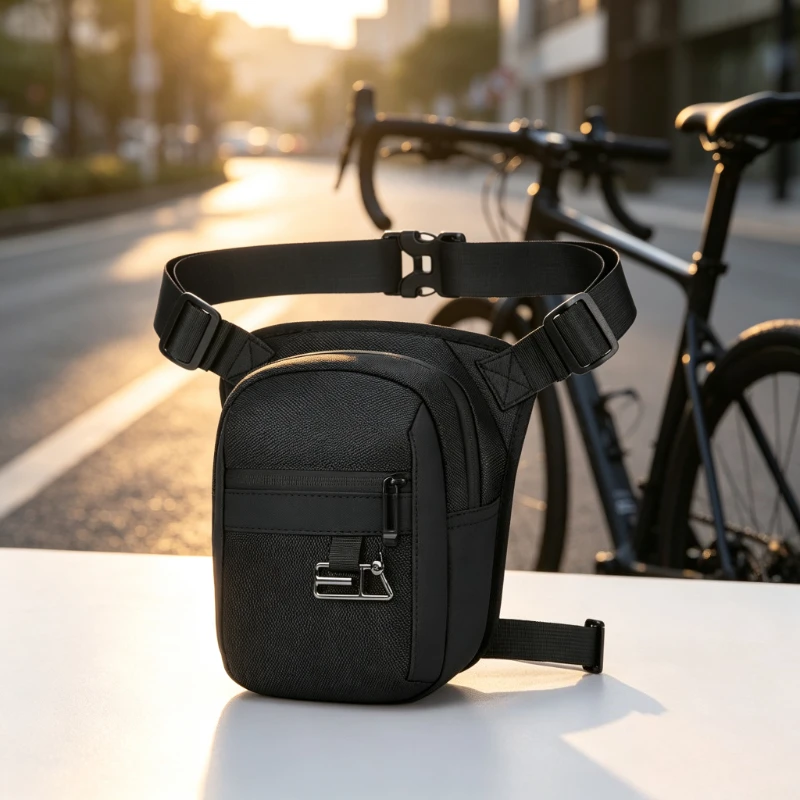 Waist Bag for Men Waterproof Nylon Multiple Pockets Adjustable Strap Wear Resistant Work Commute Travel Outdoor Casual Daily Use