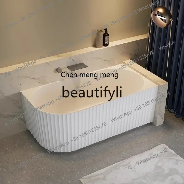 New arrive VVCAcrylic freestanding bathtub household small apartment hotel B & B seamless left and right skirt bathtub against t