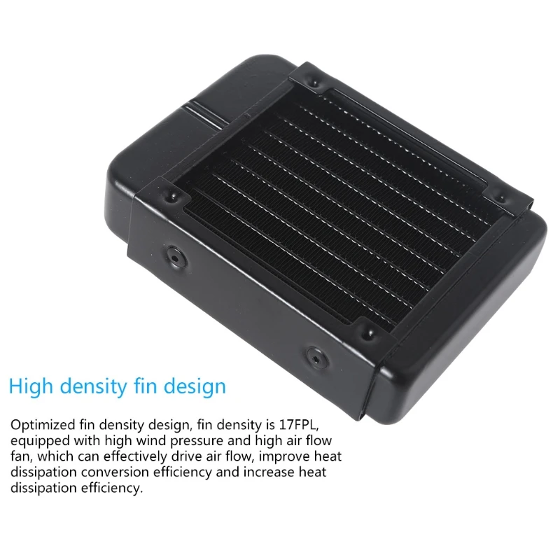 Radiador aluminio, radiador intercambiador calor tubos 8 filas para sistema refrigeración por agua CPU