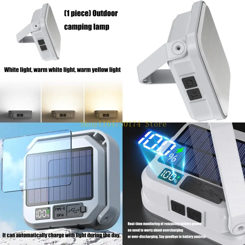 

USB Solar Rechargeable Tent Lamp With Handle Outdoor Home Lighting For Courtyard top sale
