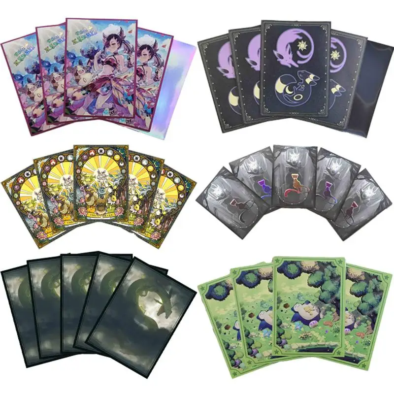 60 шт./компл. Mew Charizard Eevee Gengar Rayquaza рукав для карт PTCG аниме игра коллекция карта защитный чехол подарочная игрушка 67*92 мм