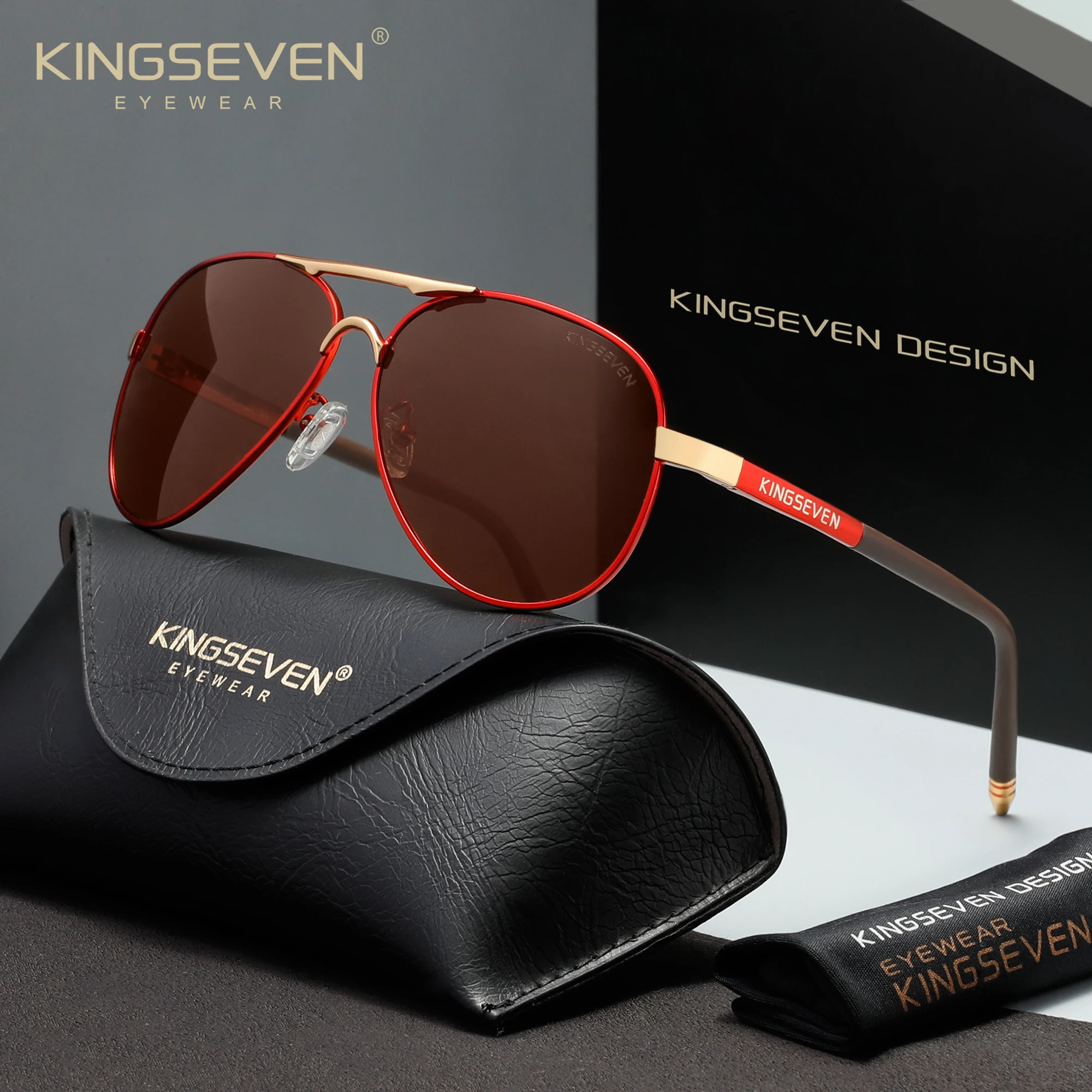 

Солнцезащитные очки KINGSEVEN класса люкс в ретро-стиле, поляризационные, с защитой от УФ-излучения UV400, модные очки для мужчин и женщин, повседневные, антибликовые, для вождения, в стиле пилот, с крупной оправой