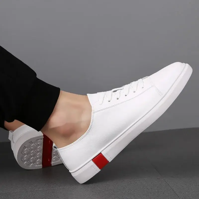 

New Fashion Men's Genuine Leather Casual Shoes Lightweight Breathable round Toe Spring Autumn Seasonal Wear Comfortable
