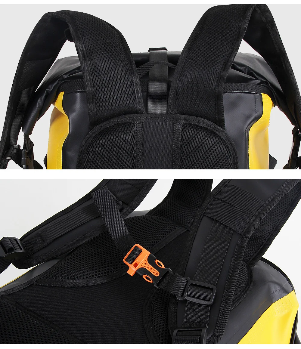NOOYAH Waterproof Dry Bag IPX8 Roll-Top Closure Waterproof Backpack Fishing Bag Double Layer Rucksack Outdoor Sport Dry Backpack