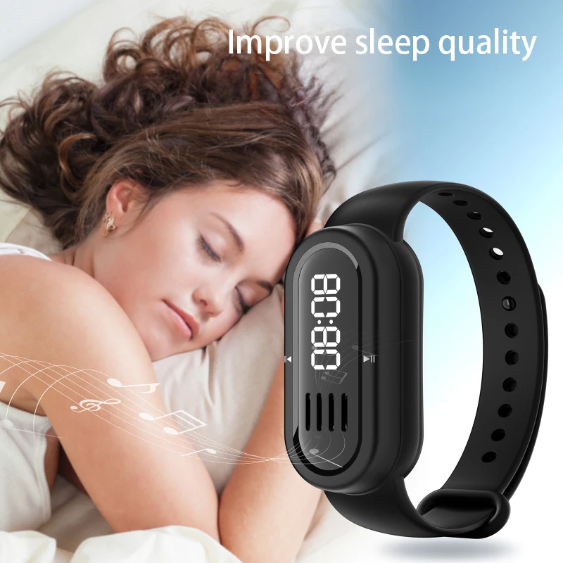 Pulseira inteligente sono smartwatch sem fio bluetooth alto-falante relógio esportes ao ar livre música pulseira de ruído branco