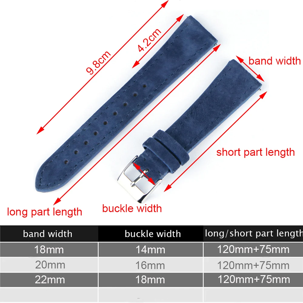 Vintage Suede Watch Band 18mm 20mm 22mm Quick Release Watch Strap Genuine Leather Wristband Belt Accessories for Brand Watch