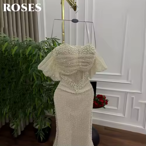 ROSES Pearl Gorgeous Prom Dress Sweetheart Off the Shoulder Hollow Prom Gown with Fishbone Shiny Sequins Formal Gown Customized - Image 6
