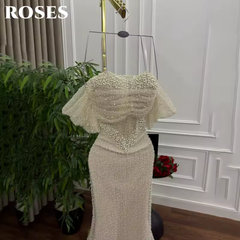 ROSES Pearl Gorgeous Prom Dress Sweetheart Off the Shoulder Hollow Prom Gown with Fishbone Shiny Sequins Formal Gown Customized - Image 6