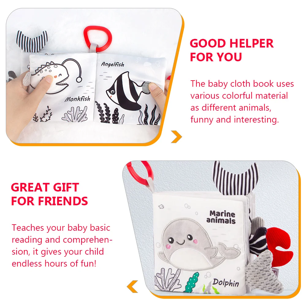 

Tear-proof Cloth Book Baby Books Educational Plaything Polyester Activity Crinkle Cognition Training Toddler